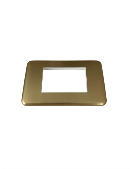 Bticino 680573 Placa cruz aluminio 3 módulos oro